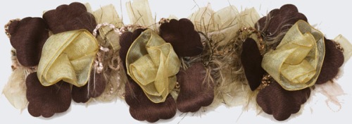E5665 Beige Flower Stretchy Sewing Craft Trim