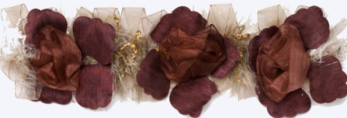 E5665 Mauve Wine Flower Stretchy Sewing Trim