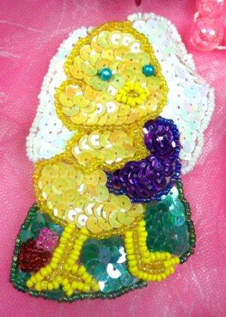 LC1501 Little Chick w/ egg Beaded Sequin Applique 4\