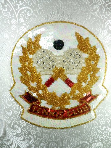 LC1526 Multicolor Tennis Club Beaded seqin Applique 7