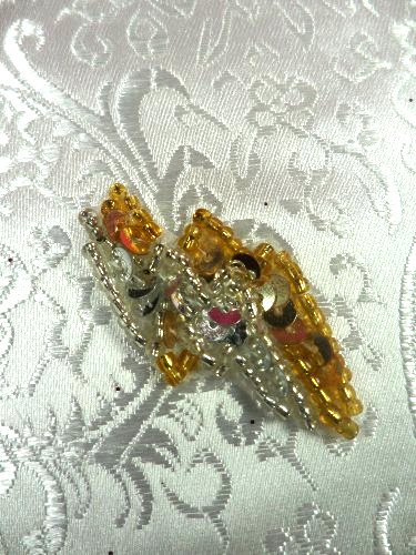 LC1546 Lighting Silver Gold Beaded Sequin Applique 1.5