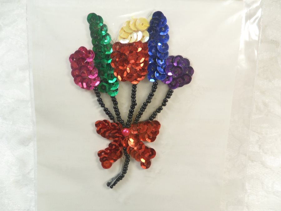 Self Adhesive Balloon Sequin Applique Beaded Patch Motif Sewing Crafts Supplies 3 (LC1654)