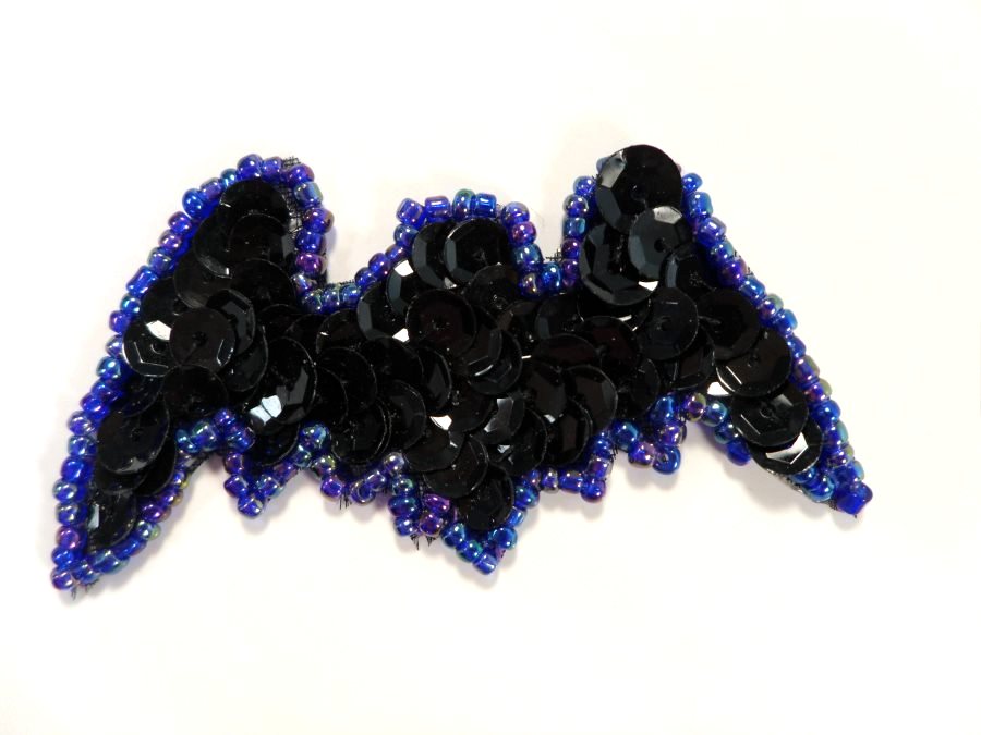 LC1848 FREE  Flying Bat Sequin Applique Sewing Crafts Costume Patch 2.5