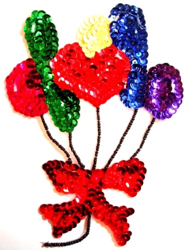 LC63  Balloons Sequin  Beaded Applique 6.5