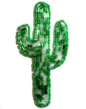 LC91 Catcus Beaded  Western Applique 4.25