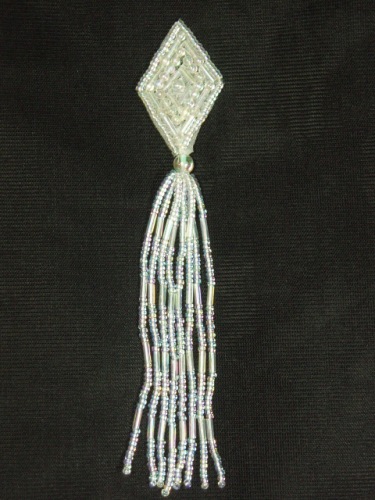 MA64 Crystal AB Beaded Dangle Earrings / Applique 5.5