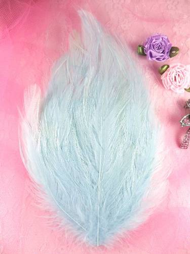 MR002  REDUCED Baby Blue Feather Pad Applique 7\