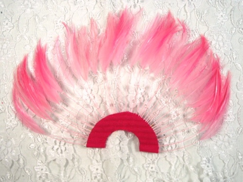 MR003   Pink Half Circle Feather Applique 8\