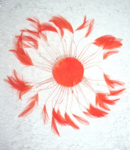 MR004   Orange Circle Feather Applique 8\