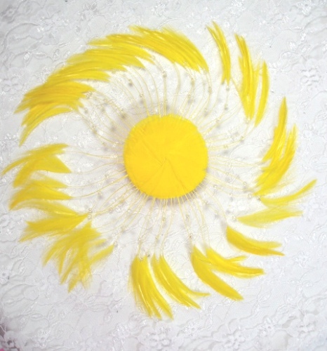 MR004   Yellow Circle Feather Applique 8\