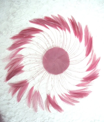 MR004   Mauve Circle Feather Applique 8\