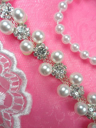 N26 Bridal Trim Pearl Crystal Rhinestone .5\