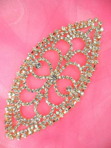 N90 Crystal Rhinestone Applique Gold Embellishment 5