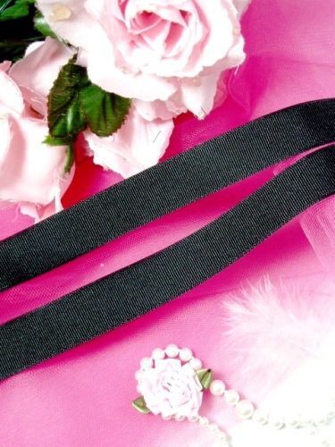 R3  Black Grosgrain Craft Ribbon 7/8