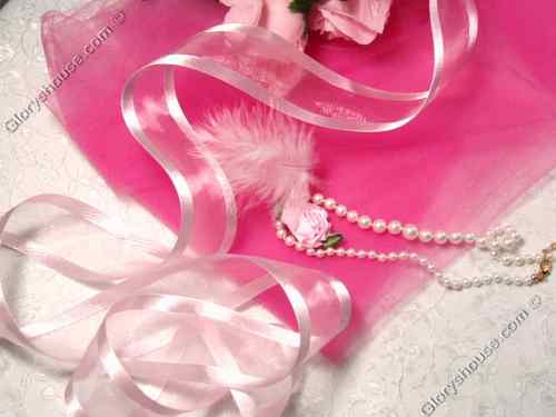R6  Pink Orangza Satin Edge Craft Ribbon 1.5