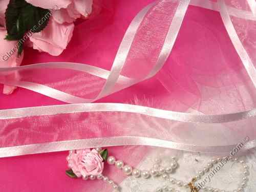 R6  White Orangza Satin Edge Craft Ribbon 1.5