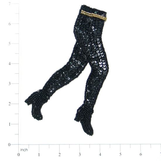 E014 Boots Are Made for Walkin Sequin Beaded Applique