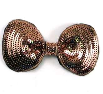 E3438  Copper Sequin Bow  Applique 3.5