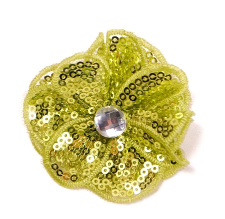 E3460  Lime Green Jewel Sequin Applique / Pin 2.5