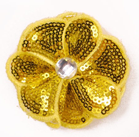 E3460  Yellow Jewel Sequin Applique / Pin 2.5
