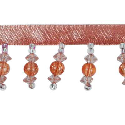 P3640 Home Decor Mauve Beaded Fringe Trim Pre-Cut 36