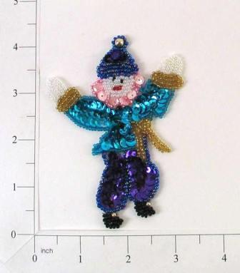 E435 Happy Clown 4 Sequin Beaded Appliques