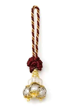 TE4404  Burgundy Cranberry Ball Victorian Tieback Tassel