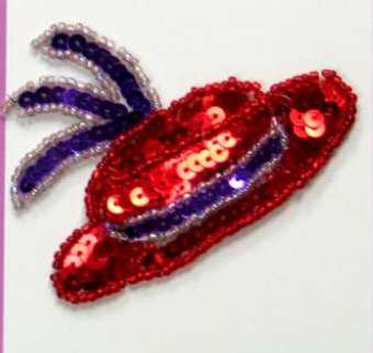 Ladies Hat Sequin Beaded Applique  E5844