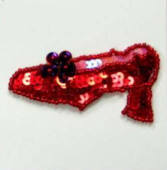 Ladies Shoe Sequin Beaded Applique  E5849