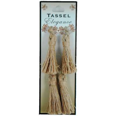 E5970  Set of ( 4 )  Natural Mini Tassels 2