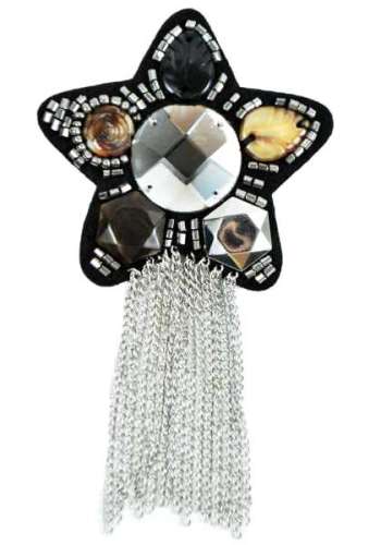 E6008 Star Beaded Brooch with Chains