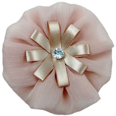 E6019 Beige Floral Brooch Clip Applique 4
