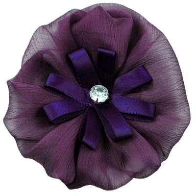 E6019 Purple Floral Brooch Clip Applique 4