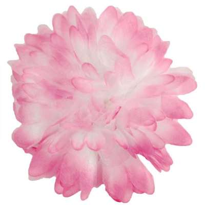 E6021 Organza Mum Fuchsia Floral  Applique Pin Brooch 4.5