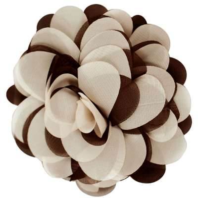 E6042 Brown Beige Floral Brooch Clip Applique 5