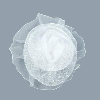 E6052 White Organza Floral Applique 2.75