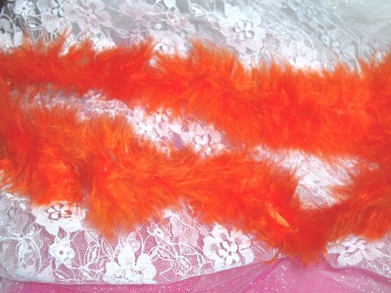 D6267 Orange Marabou Fur Feather Trim 36 Package Pre-cut