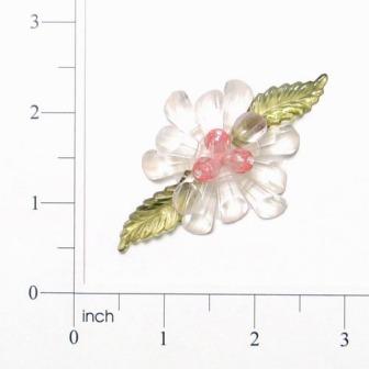 Crystal Gem Flower 2.5  Pin Beaded Applique E6312