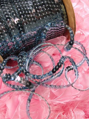 SS  3 Yards Ice Blue Sequin Strand 6mm Trim