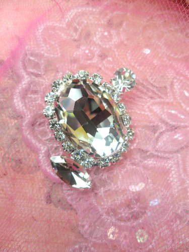 STS199 Crystal Clear Rhinestone Embellishment Designer Metal Back 1.5\