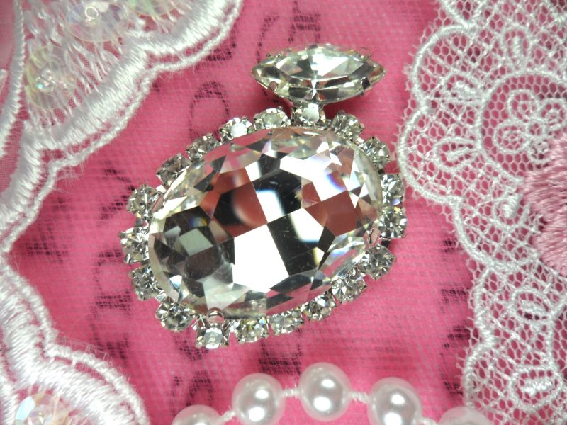 Round Silver Crystal Rhinestone Circle Applique Embellishment 1.5 (STS235-slcr)
