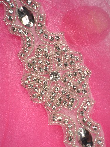 TS69 Amanda Silver Beaded Crystal Rhinestone Trim