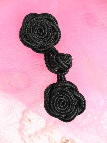 W35 Black Frog Button Closure 2.5