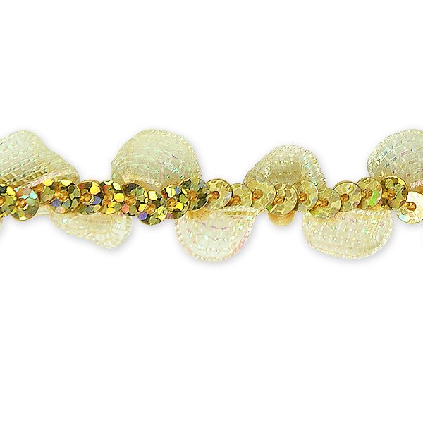 E7030 Gold Ruffle Sequin Sewing Craft Trim 5/8