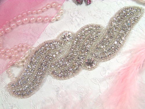 XR10 Silvia Glass Rhinestone Beaded Applique 6.5\