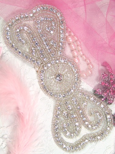 XR13 Jessica Glass Beaded Rhinestone Applique 6