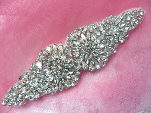 XR258 Crystal Rhinestone Applique Silver Settings Endless Rhinestones 7\