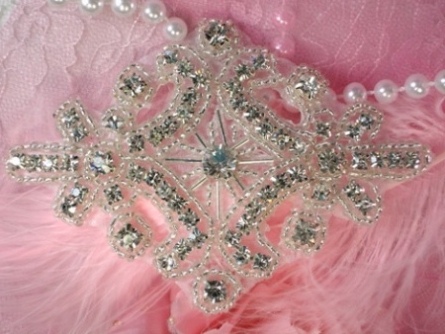 XR5  Alexis Glory Crystal Glass Rhinestone / Silver Beaded  Applique 4