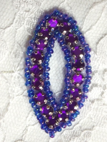 Purple Rhinestone Jewel Eye Applique 1.25 A0474B