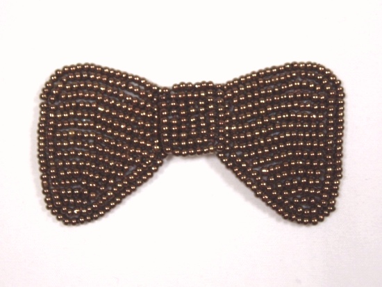 HB15  Bronze Beaded Hair bow
